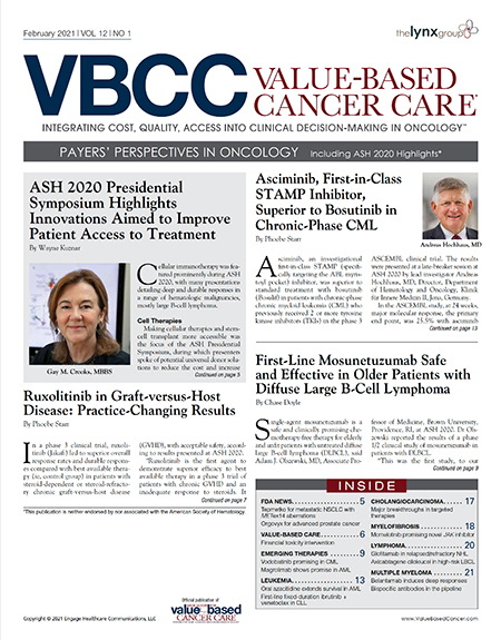 February 2021, Vol 12, No 1 | Payers’ Perspectives In Oncology | Including ASH 2020 Highlights